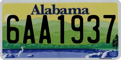 AL license plate 6AA1937