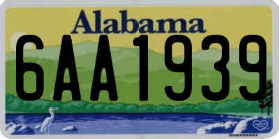 AL license plate 6AA1939