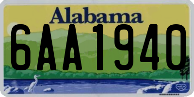 AL license plate 6AA1940