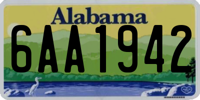 AL license plate 6AA1942