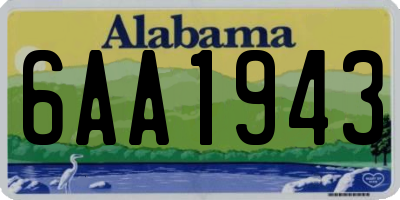 AL license plate 6AA1943