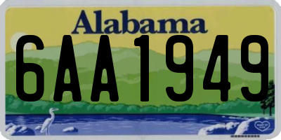 AL license plate 6AA1949