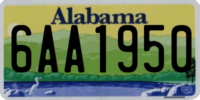 AL license plate 6AA1950