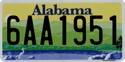 AL license plate 6AA1951