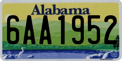 AL license plate 6AA1952