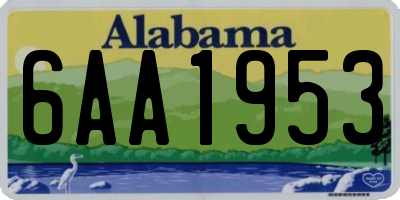 AL license plate 6AA1953