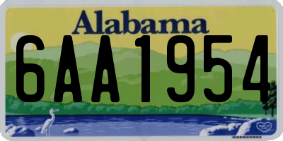 AL license plate 6AA1954