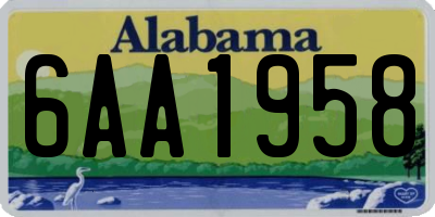 AL license plate 6AA1958