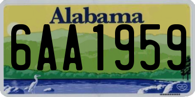 AL license plate 6AA1959