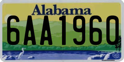 AL license plate 6AA1960