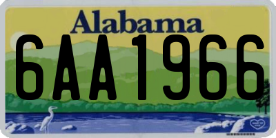 AL license plate 6AA1966