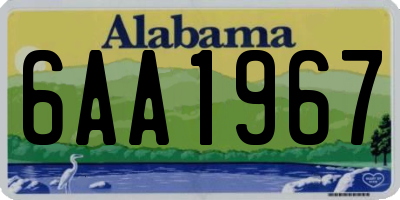 AL license plate 6AA1967