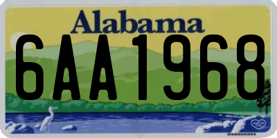 AL license plate 6AA1968