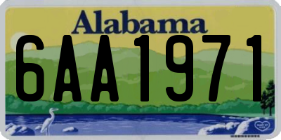 AL license plate 6AA1971