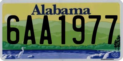 AL license plate 6AA1977