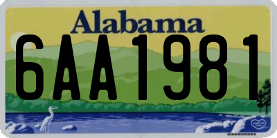 AL license plate 6AA1981