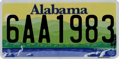 AL license plate 6AA1983
