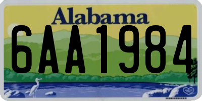 AL license plate 6AA1984