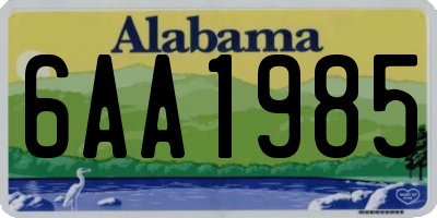 AL license plate 6AA1985