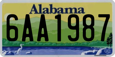 AL license plate 6AA1987