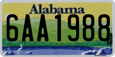 AL license plate 6AA1988