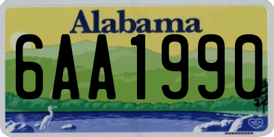 AL license plate 6AA1990
