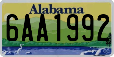AL license plate 6AA1992