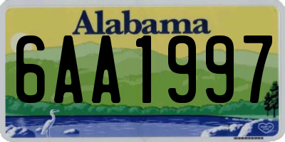 AL license plate 6AA1997