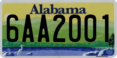 AL license plate 6AA2001
