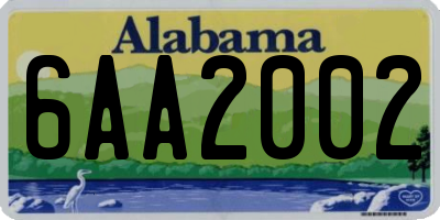AL license plate 6AA2002