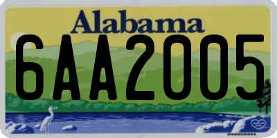 AL license plate 6AA2005