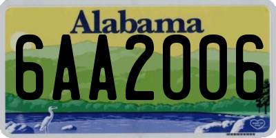 AL license plate 6AA2006