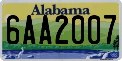 AL license plate 6AA2007