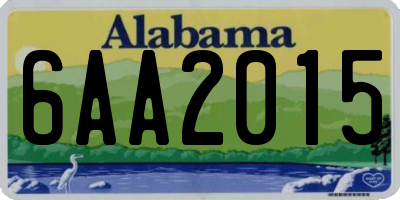 AL license plate 6AA2015