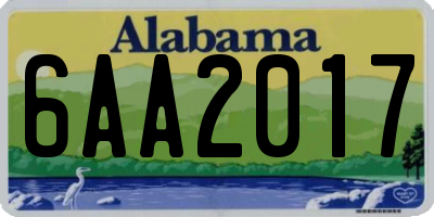 AL license plate 6AA2017