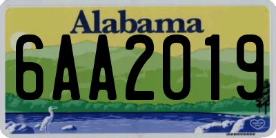 AL license plate 6AA2019