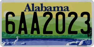 AL license plate 6AA2023