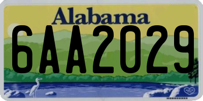 AL license plate 6AA2029