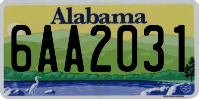 AL license plate 6AA2031
