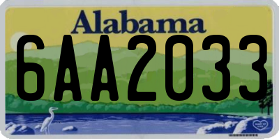 AL license plate 6AA2033