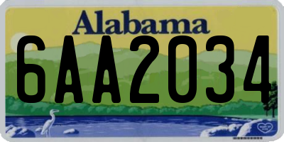 AL license plate 6AA2034