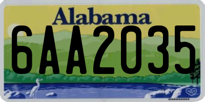 AL license plate 6AA2035