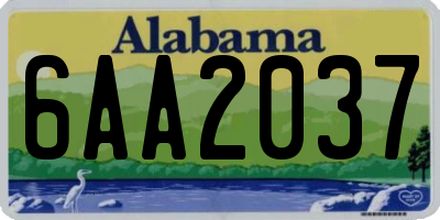 AL license plate 6AA2037