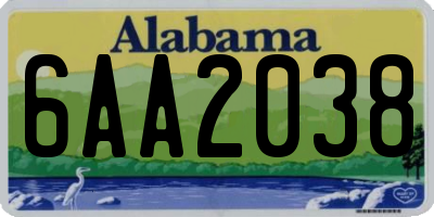 AL license plate 6AA2038