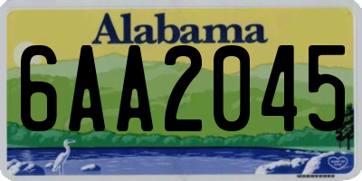 AL license plate 6AA2045