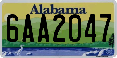 AL license plate 6AA2047