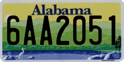 AL license plate 6AA2051