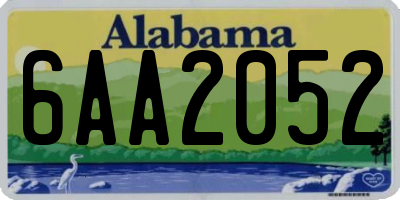 AL license plate 6AA2052