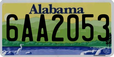 AL license plate 6AA2053