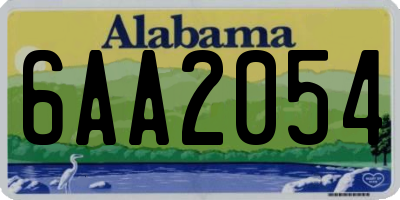 AL license plate 6AA2054